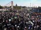 اعتراض راهپیمایان قمی به اخلال در سخنرانی لاریجانی