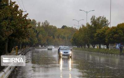 بارش باران در قم